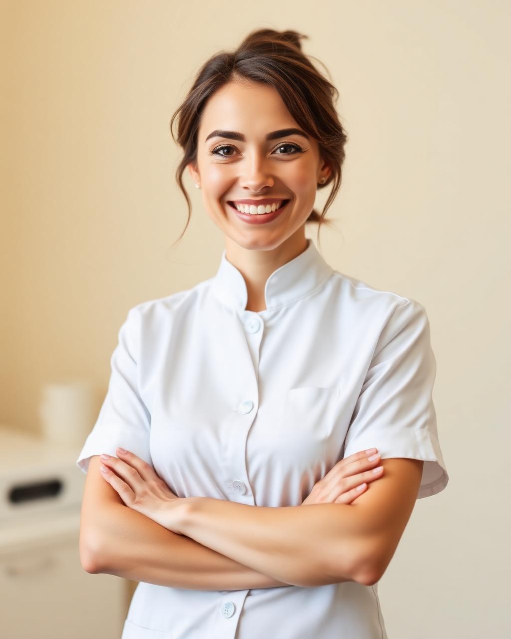 Friendly professional aesthetician