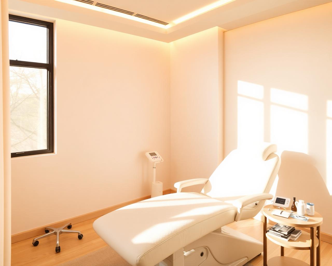 Calm aesthetic treatment room